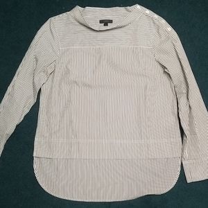J. Crew mock neck striped shirt